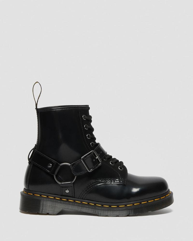 Dr Martens 1460 Harness Lær Snørestøvletter Dame Svarte | Norge 608EBC